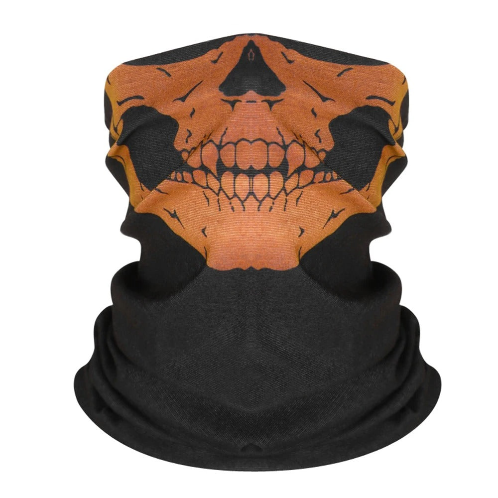 Cache nez Moto - TĂȘte de Mort Orange - Mr. Biker