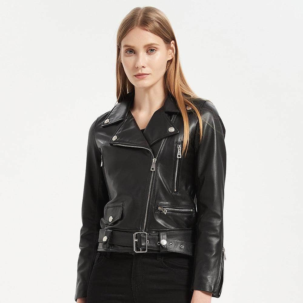 Veste Motarde - Cuir véritable pour femme - Mr. Biker