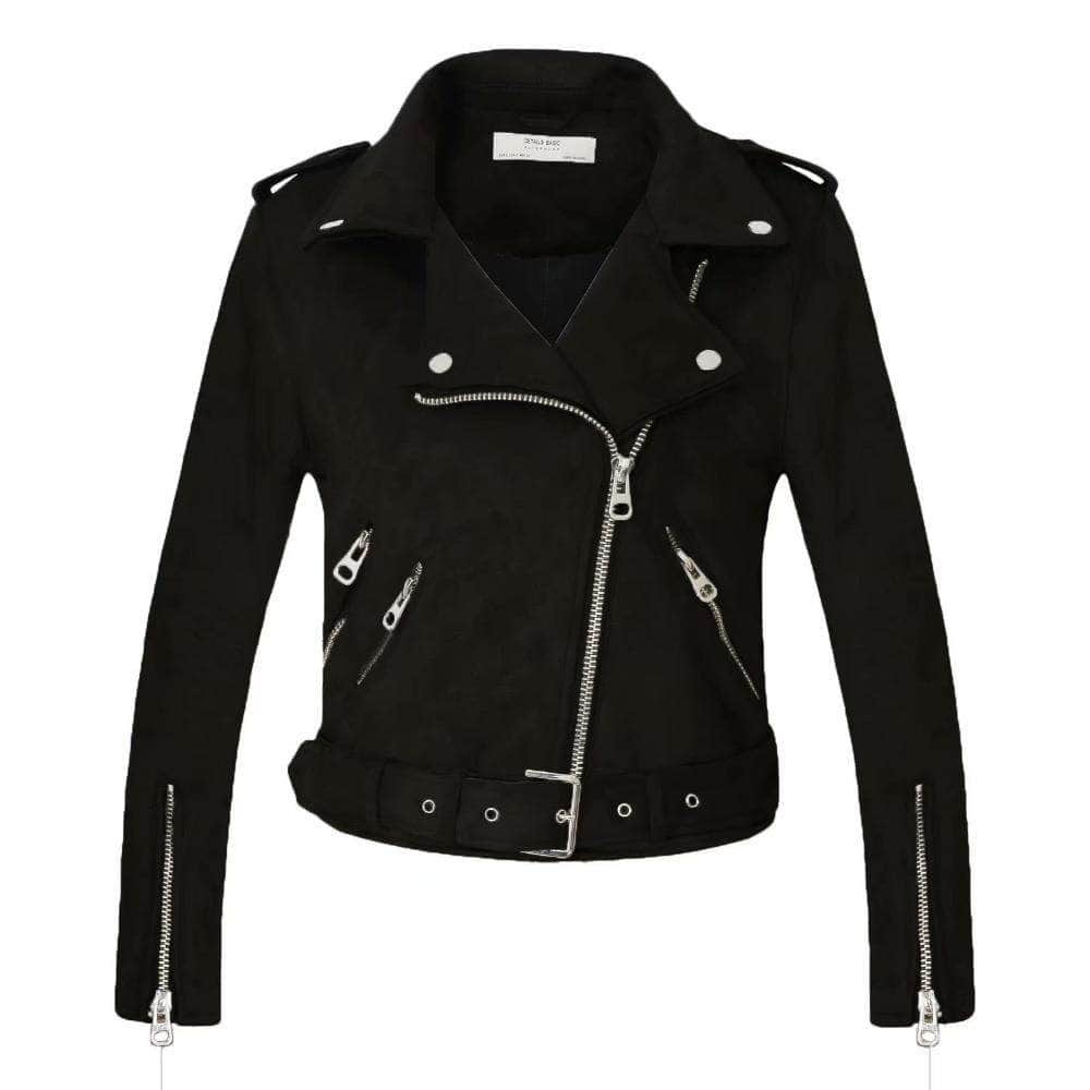 Veste Motarde - Suédine Biker Noir - Mr. Biker