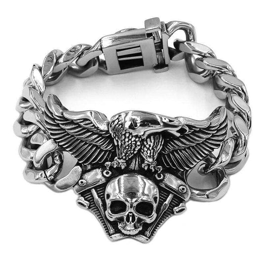 Bracelet Biker Tête de mort | Mr.Biker