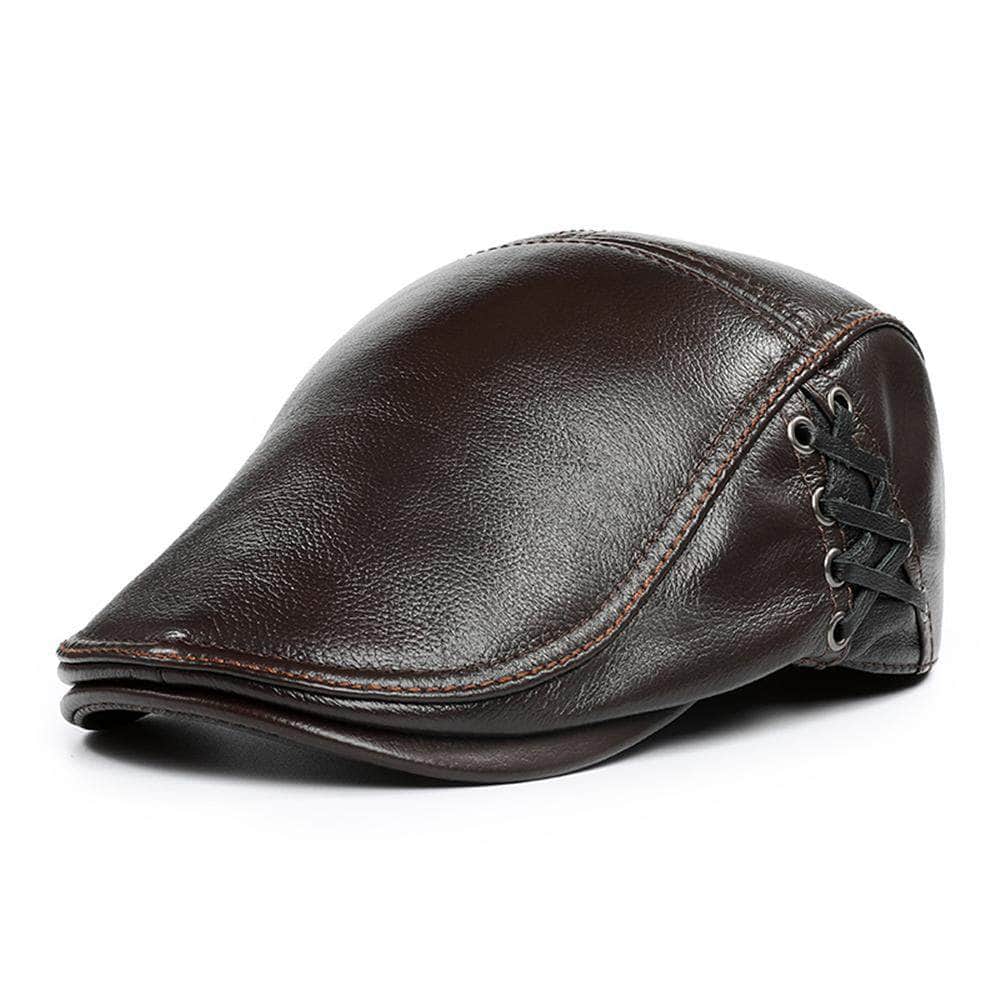 Casquette Biker Cuir Cuir Foncé / XXL (59-60cm)