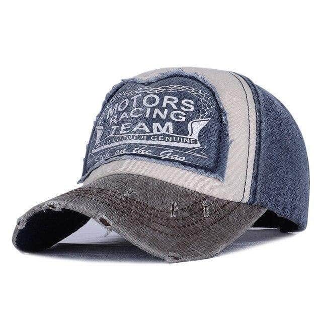 Casquette Motor Racing Team Marron et Bleu