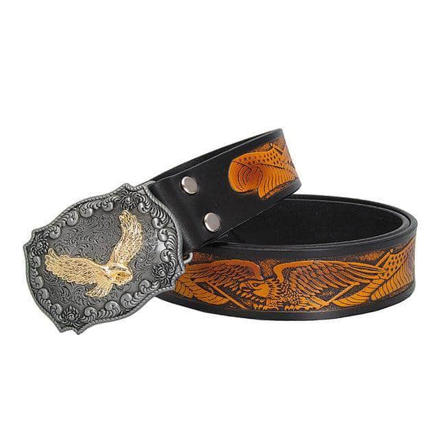 Ceinture Aigle Cuir Noir / 95cm