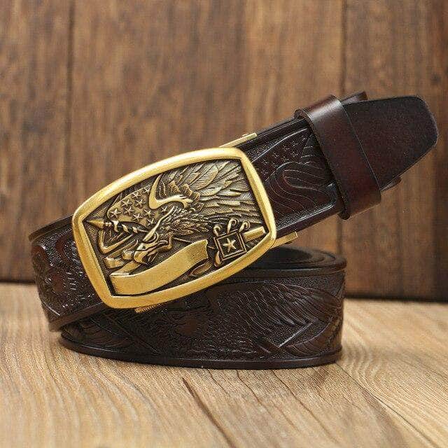 Golden buckle Coffee / 130cm