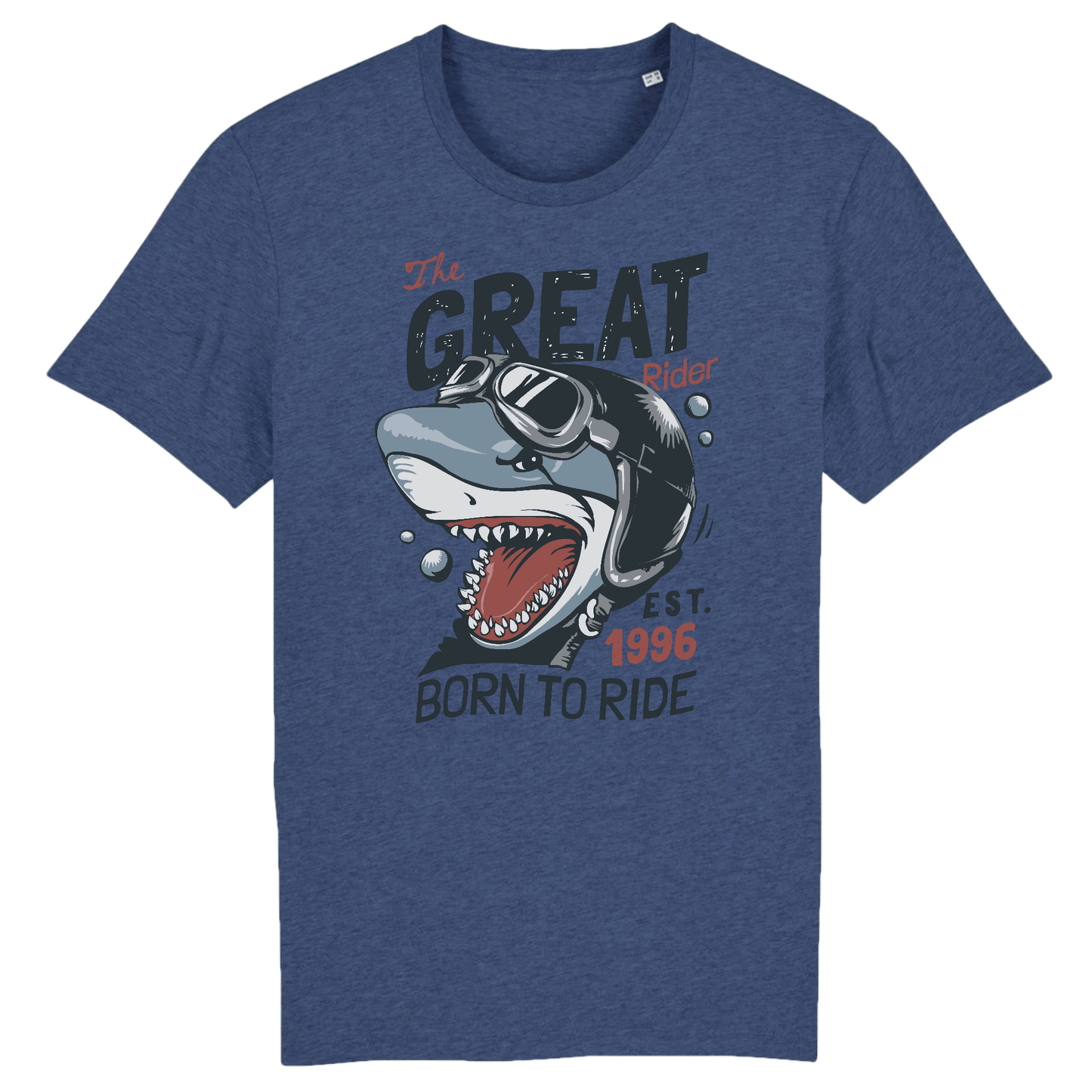 T-shirt Requin Méchant XS / Indigo