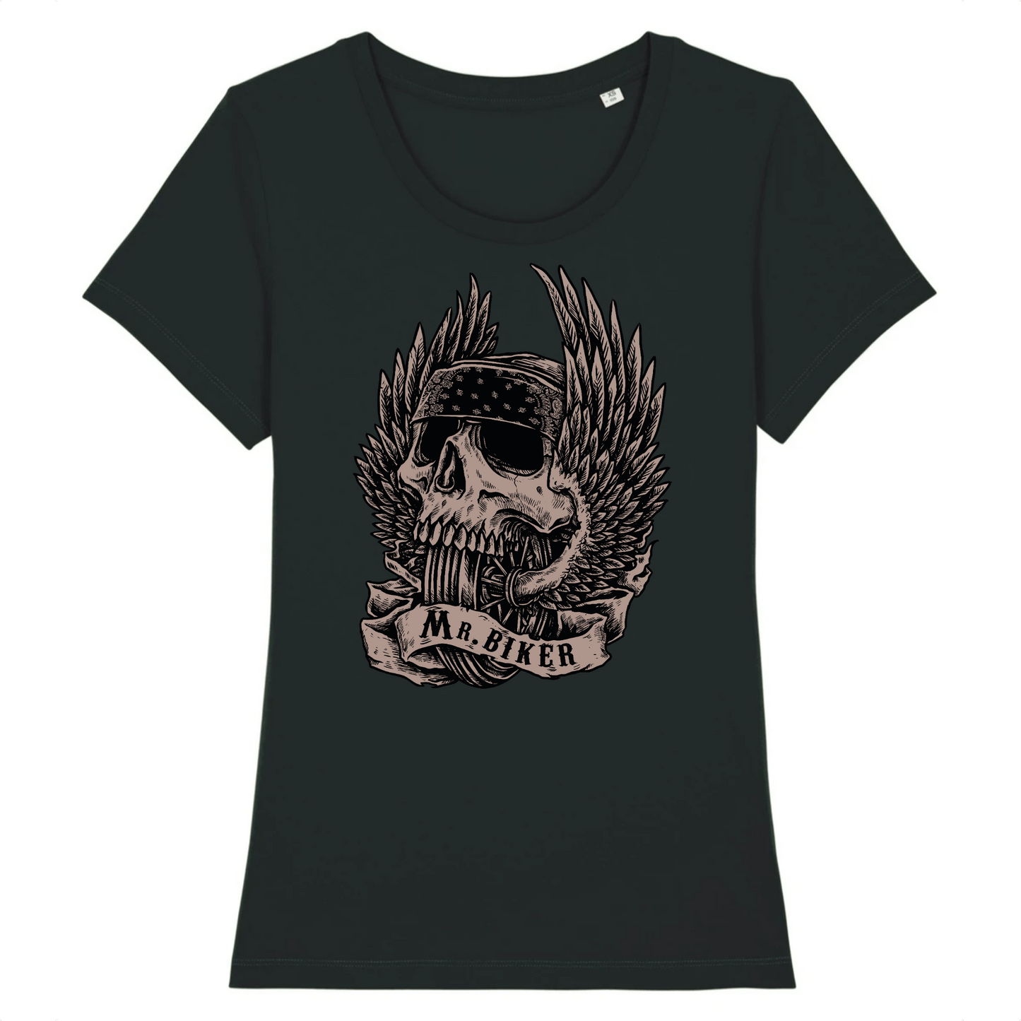 T-shirt Tête de Mort Femme | Mr.Biker XS / Noir