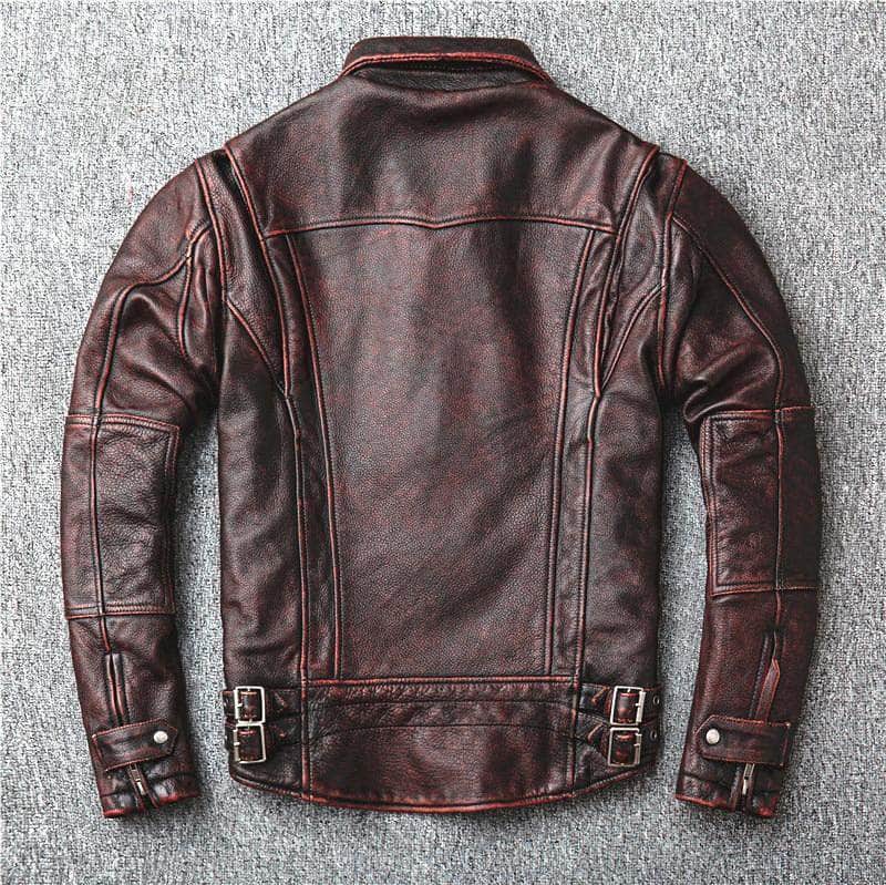 Veste Cuir Marron Vintage