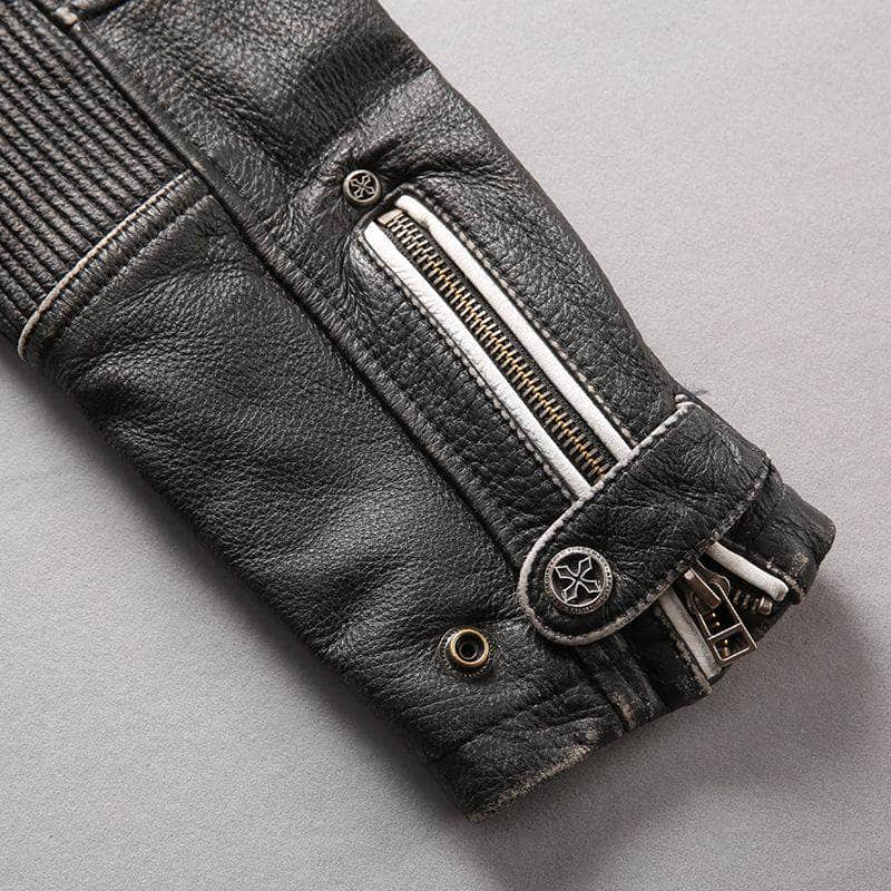 Veste Cuir Moto Vintage