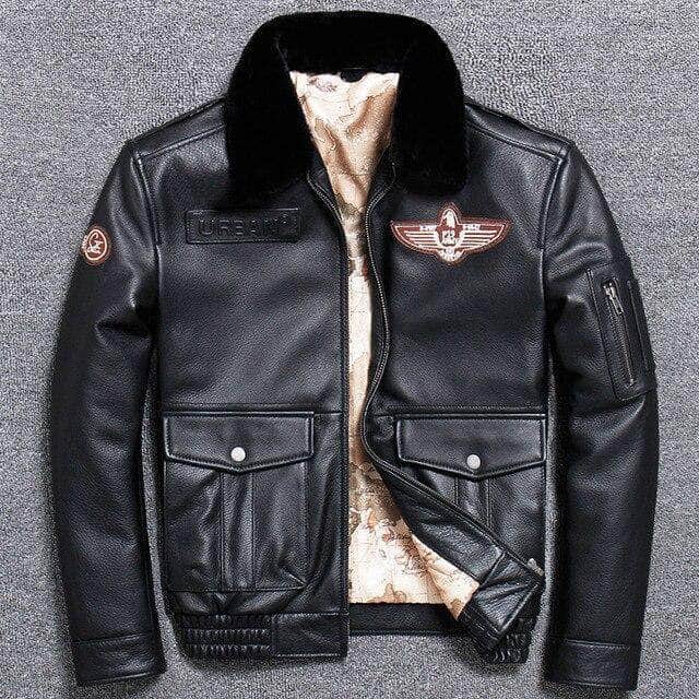 Veste Cuir vintage Cuir Noir / 5XL