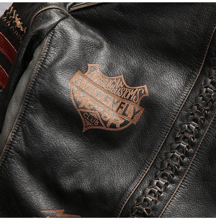 Veste en Cuir Style Biker Homme