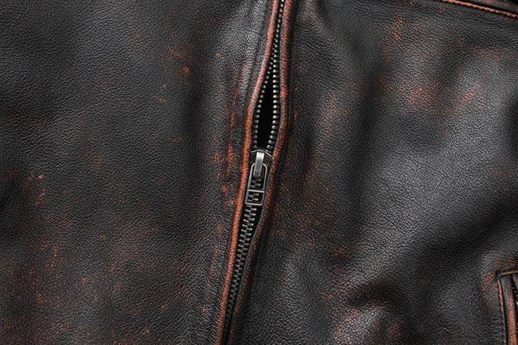 Veste en cuir vintage homme