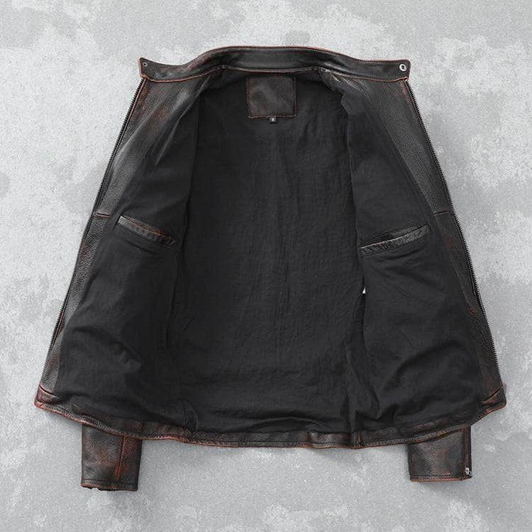 Veste en cuir vintage homme
