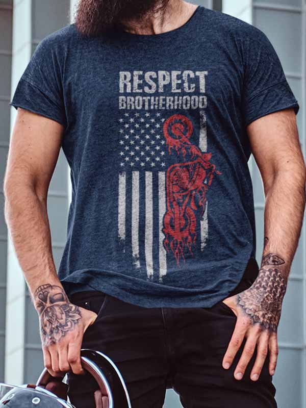 T-Shirt Biker - Respect Brotherhood - Mr. Biker