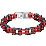 Bracelet Biker <br>Chaine moto rouge