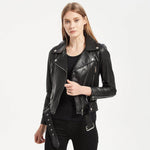 Veste Motarde <br>Cuir véritable pour femme