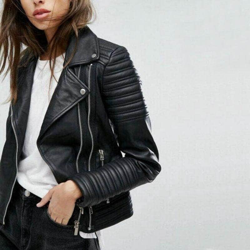 Veste Motarde Femme Biker Noir Mr. Biker