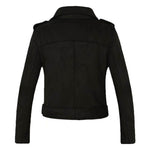 Veste Motarde <br>Suédine Biker Noir