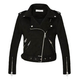 Veste Motarde <br>Suédine Biker Noir