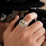Bague Biker <br>Crâne Gothique (Argent)