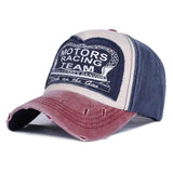 Casquette Motor Racing Team Rouge Bordeaux et Bleu