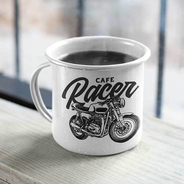 Mug Cafe Racer Unique / Blanc