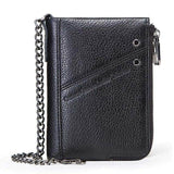 Portefeuille Cuir avec Chaine Cuir Noir / China