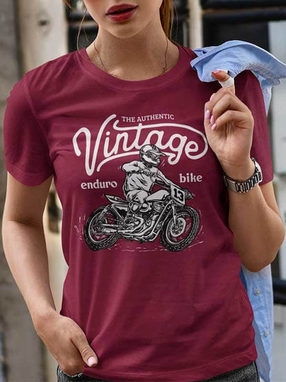 T-shirt Femme Moto Vintage