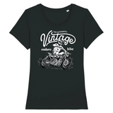 T-shirt Femme Moto Vintage XS / Noir
