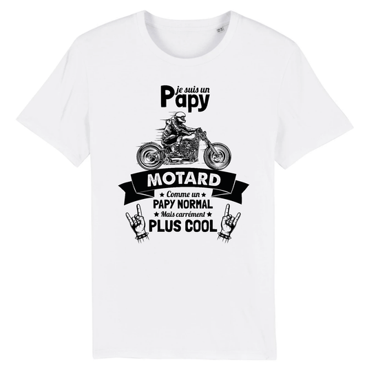 T-shirt Papy Motard XS / Blanc