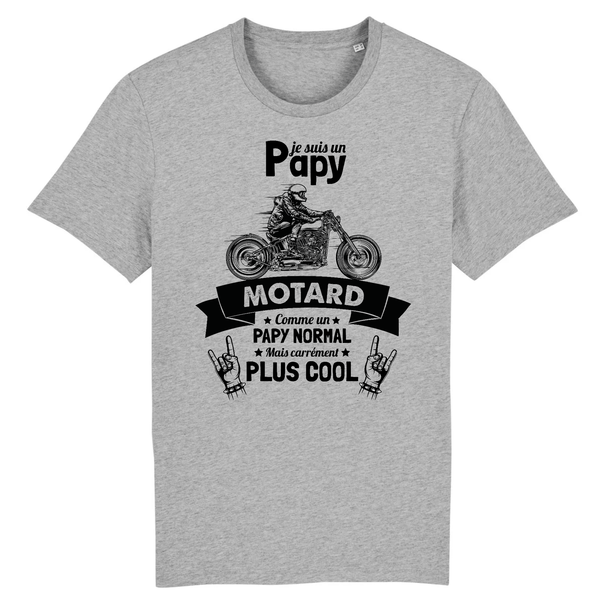 T-shirt Papy Motard XS / Gris