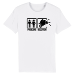 T-shirt Problème Solution Motard XS / Blanc
