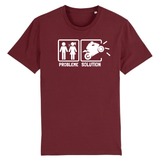 T-shirt Problème Solution Motard XS / Bordeaux
