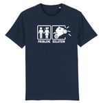 T-shirt Problème Solution Motard XS / Marine