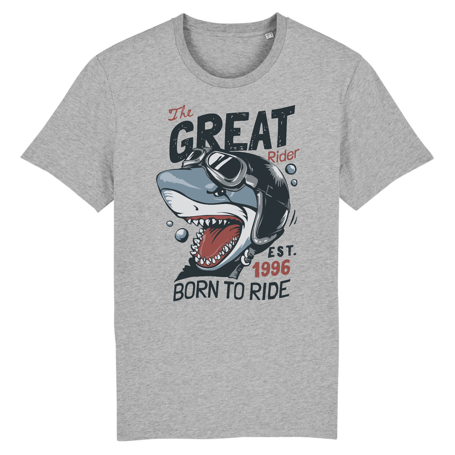 T-shirt Requin Méchant XS / Gris