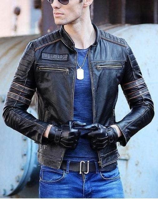 Veste style best sale motard homme