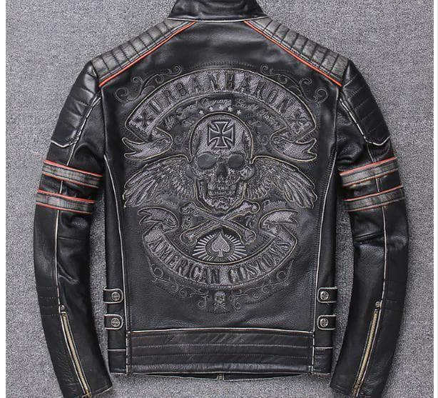 Veste Biker Cuir Vintage Homme Mr. Biker