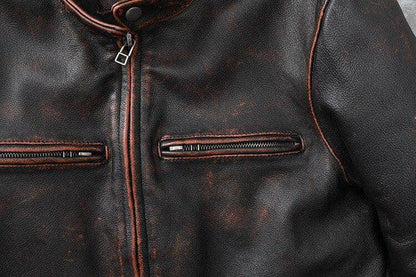 Veste en cuir vintage homme